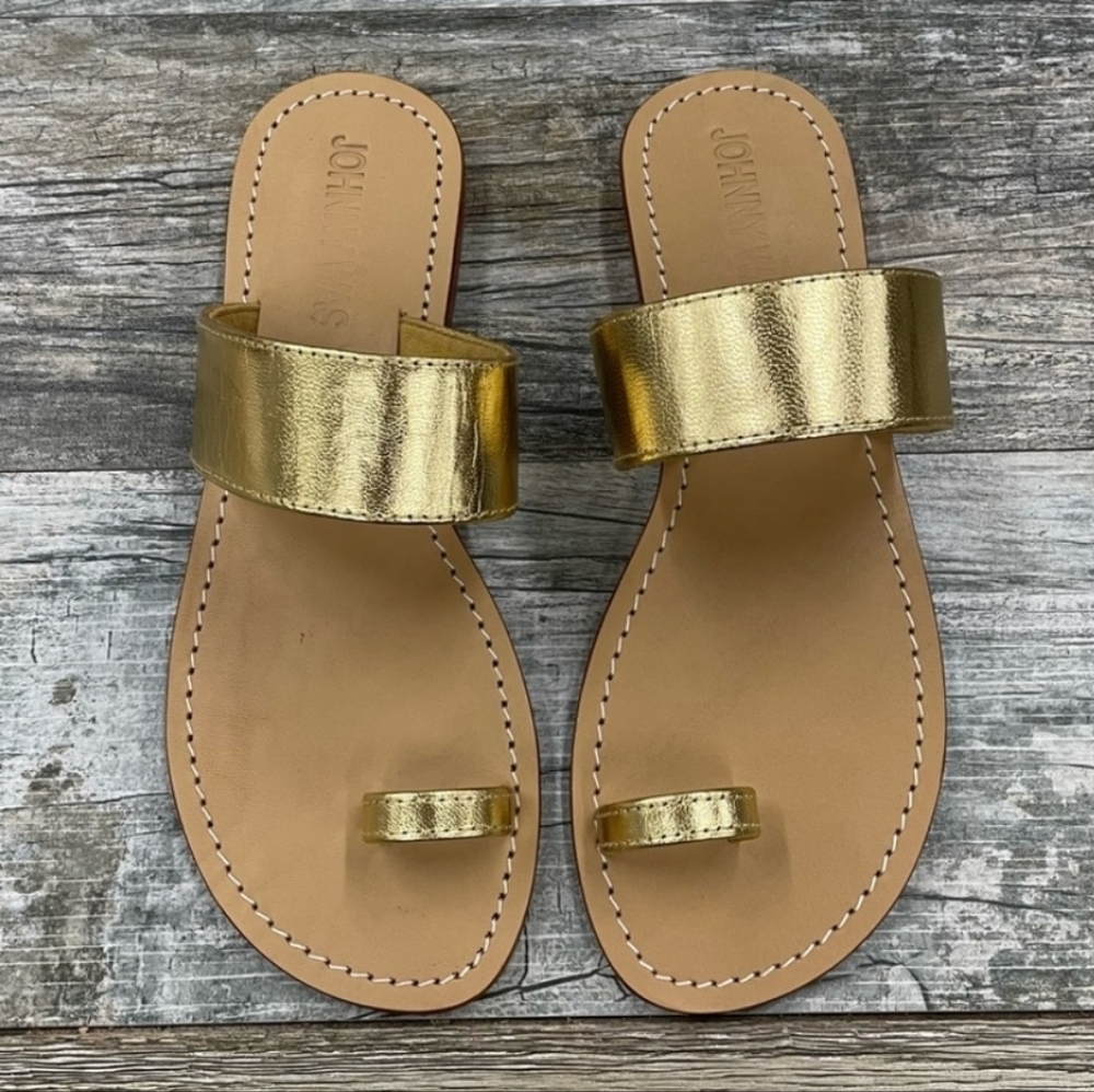 ❌️SOLD❌️Johnny Was Gold Leather Goddess Queen Sandals Shoes Sz 9 - Picture 9 of 9